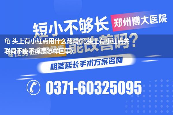 龟 头上有小红点用什么药膏(龟头上有小红点关联词不疼不痒是怎样回事)